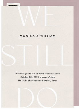 'Stacked Still Do' Vow Renewal Invitation