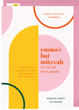 'Balanced Shapes' Bat Mitzvah Invitation