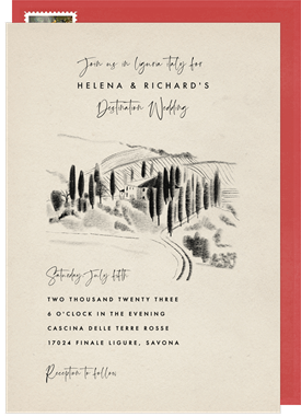 'Charcoal Vineyard' Wedding Invitation