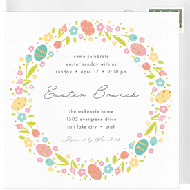 'Easter Egg Wreath' Easter Invitation
