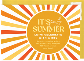 'Burst Of Sunshine' Summer Party Invitation