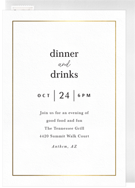 'Simple Drinks' Dinner Invitation