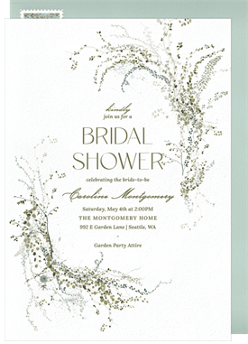 'Wispy Greenery' Bridal Shower Invitation