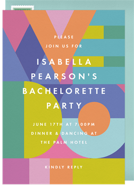 'Color Block We Do' Bachelorette Party Invitation