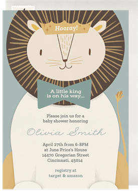 'Little King' Baby Shower Invitation