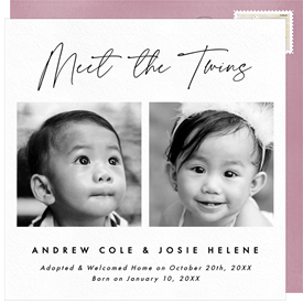 'Meet The Twins' Birth Announcement
