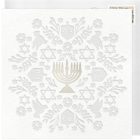 'Letterpress Menorah' Hanukkah Invitation