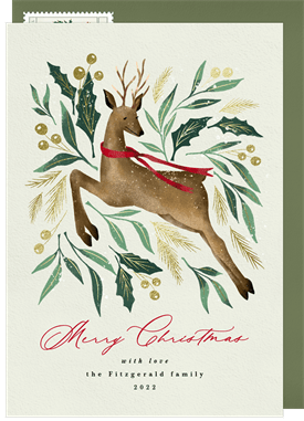 'Festive Reindeer' Christmas Greetings Card