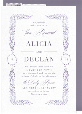 'Eucalyptus Garden' Vow Renewal Invitation
