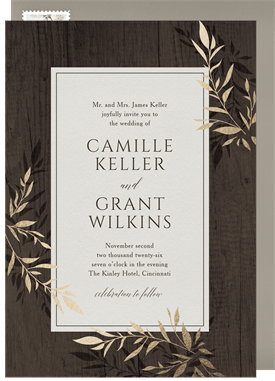 'Laurel Woods' Wedding Invitation