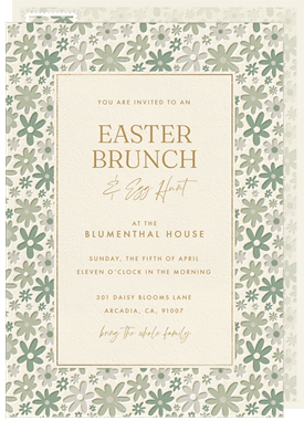 'Retro Ditsy Daisy' Easter Invitation