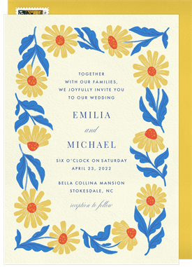 'Daisy Frame' Wedding Invitation