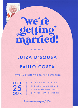 'Retro Arch' Wedding Invitation