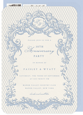 'Romantic Ornament' Anniversary Party Invitation