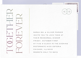 'Together Forever' Rehearsal Dinner Invitation