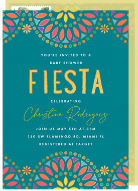 'Flor de Mosaico' Baby Shower Invitation