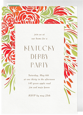'Letterpressed Roses' Entertaining Invitation