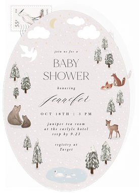 'Modern Woodland' Baby Shower Invitation