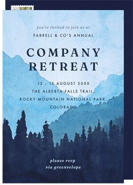 'Watercolor Retreat' Business Invitation