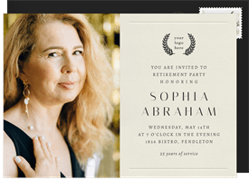'Elegant Letterpress' Retirement Invitation
