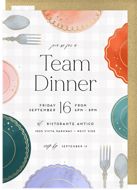 'Foiled Feast' Dinner Invitation