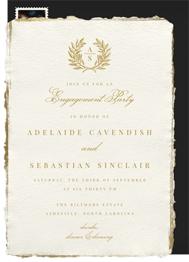 'Classic Laurel Wreath' Party Invitation