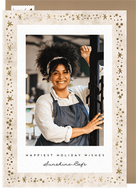 'Sprinkled Frame' Business Holiday Greetings Card