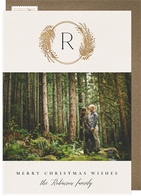'Letterpress Monogram' Christmas Greetings Card