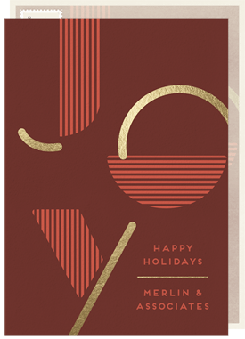 'Geometric Joy' Business Holiday Greetings Card