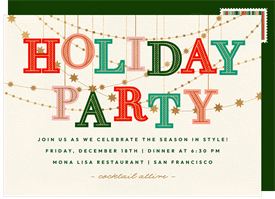 'Cheery Holiday Garland' Business Holiday Party Invitation