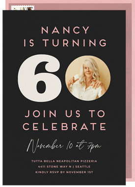 'Celebrate Number 60' Adult Birthday Invitation