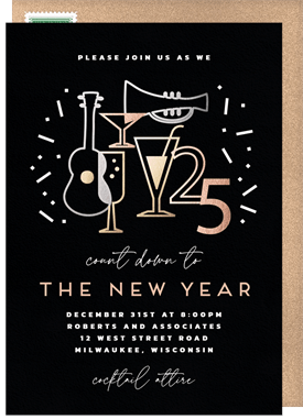 'Big Band New Year' Business Holiday Party Invitation
