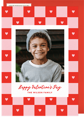 'Checkerboard Hearts' Valentine's Day Card