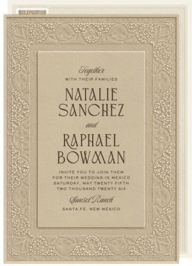'Lace Letterpress' Wedding Invitation