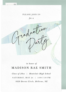 'Painted Grad Cap' Graduation Invitation