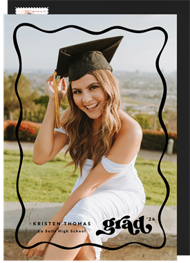 'Squiggled Border' Graduation Announcement
