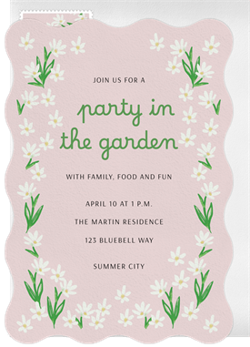 'Daisy Meadow' Garden party Invitation