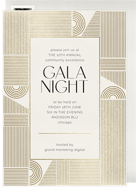 'Geometric Lines' Gala Invitation