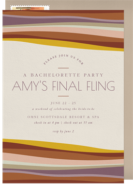 'Desert Retreat' Bachelorette Party Invitation