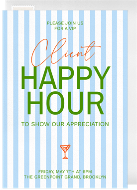 'Preppy Stripes' Happy Hour Invitation