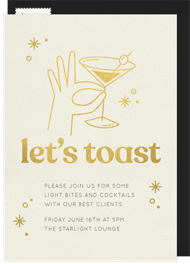 'Martini Toast' Happy Hour Invitation