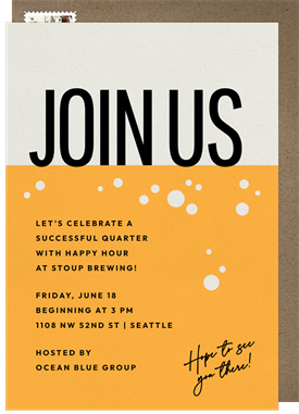 'Abstract Beer' Happy Hour Invitation