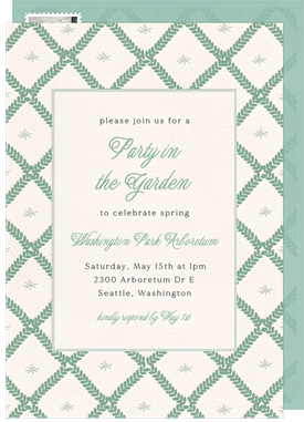 'Garden Trellis' Garden party Invitation