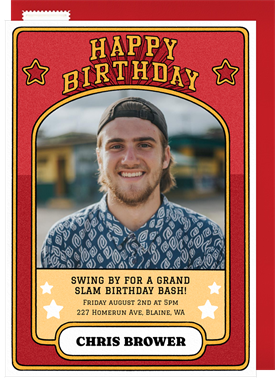 'Ballpark Bash' Adult Birthday Invitation