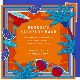 'Tropical Trendsetter' Bachelor Party Invitation
