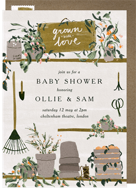 'Grown With Love' Baby Shower Invitation