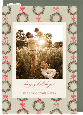 'Holly Wreath Pattern' Holiday Greetings Card