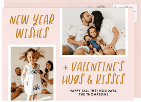 'Wishes and Kisses' Valentine's Day Card