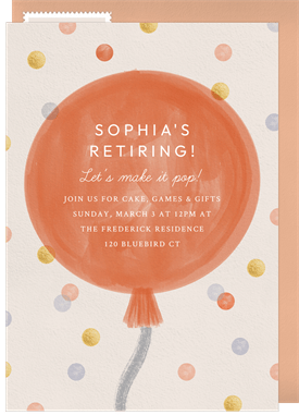 'Make It Pop' Retirement Invitation