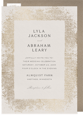 'Foiled Burlap' Wedding Invitation